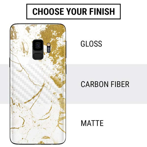 White Scattered Marble Galaxy S9 Skin